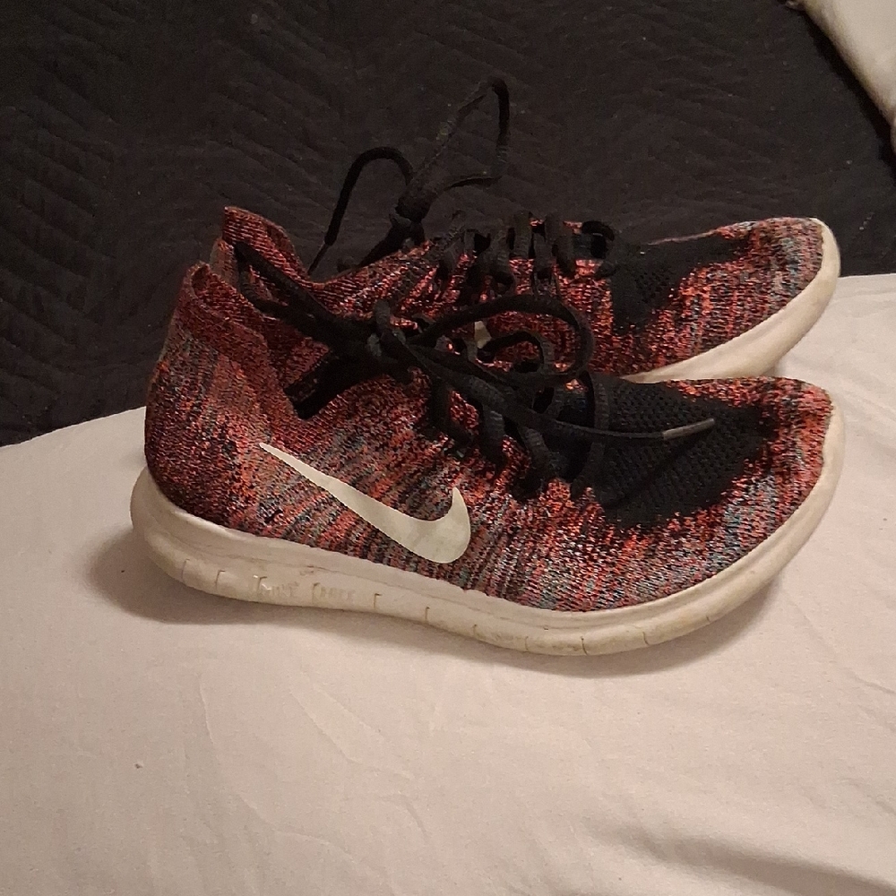 Nike Red and Black Knit Sneakers